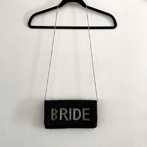 Black and various metallic beaded bride bag